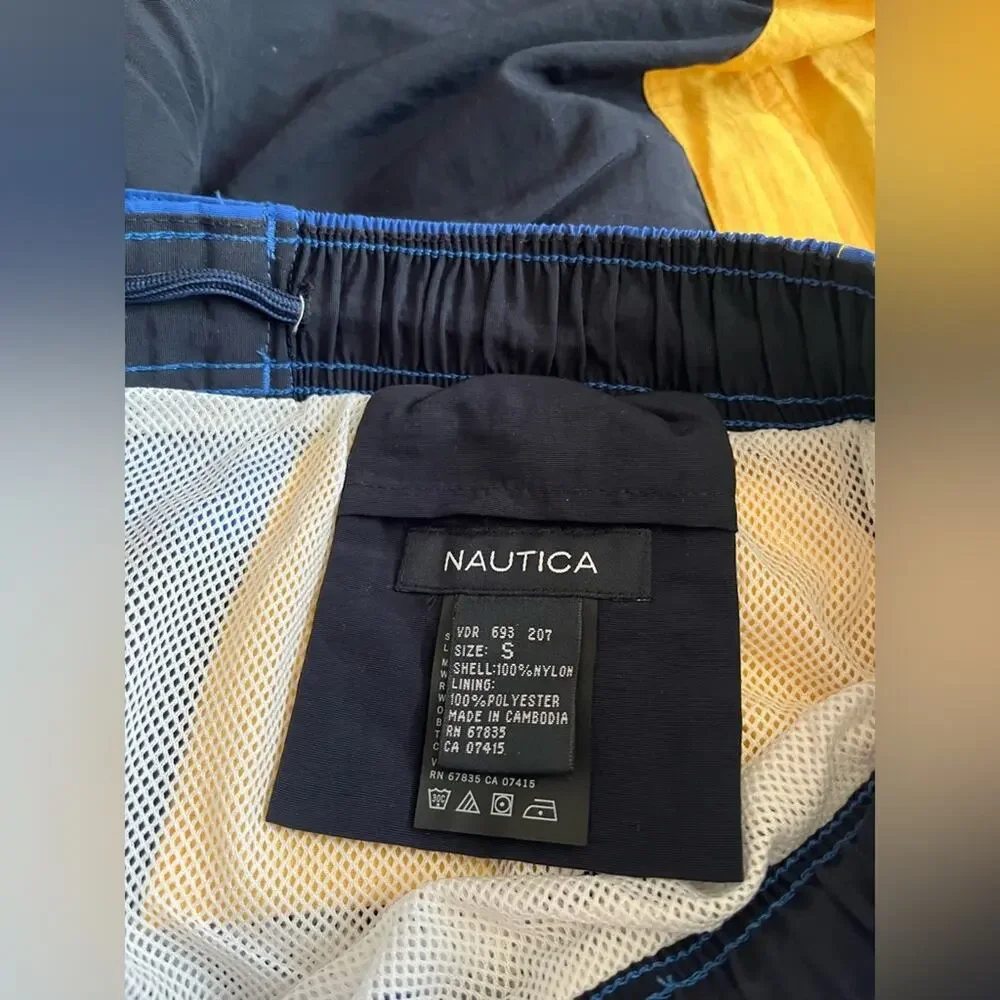 Nautica Swim Trunks Color Block Lined Shorts Size Small NWT